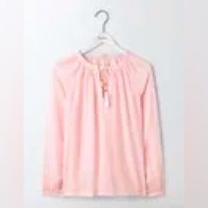 NWT Boden Gauzy Boho Top in Pink and White Stripe